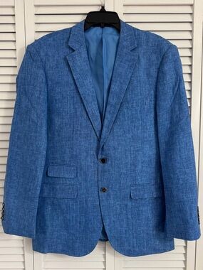 NWOT Insomnia  Mens Medium Royal Blue Linen Viscose Sport Coat Blazer